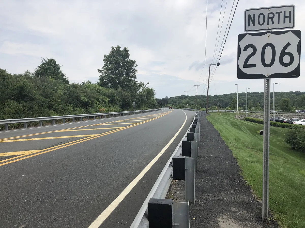 U.S. Route 206 running through Hampton Township, New Jersey